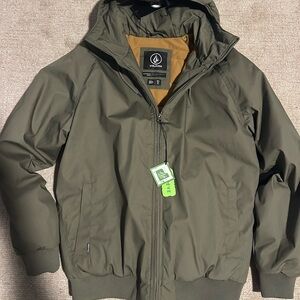 Volcom Men's Green Hooded Windbreaker